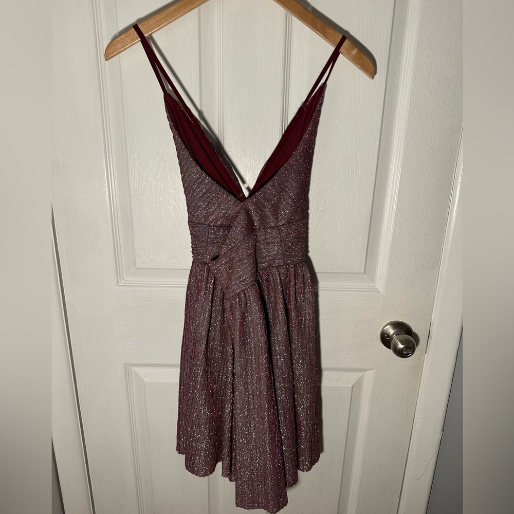 Lulus Stop the Show Glitter Skater Womens Dress Pink Purple - Size Small - Picture 8 of 12